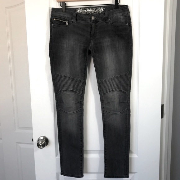 black moto denim jeans